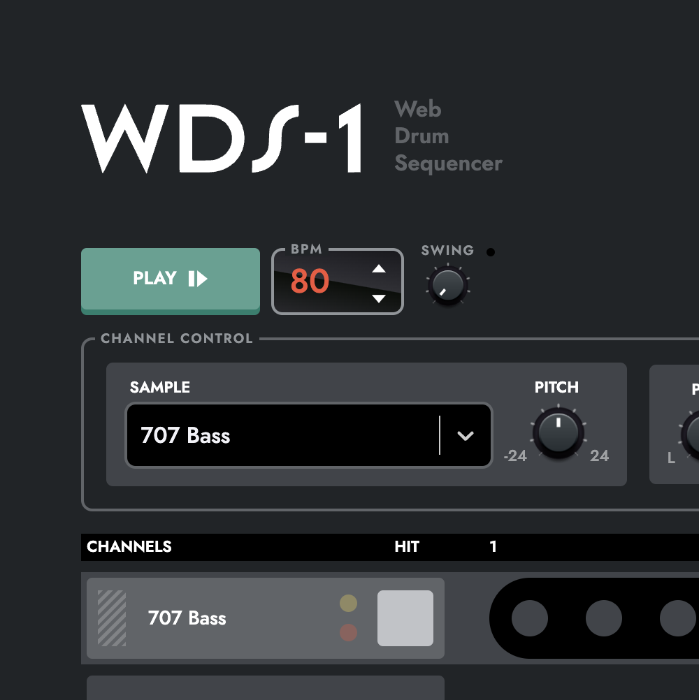 Screenshot of Web Drum Sequencer